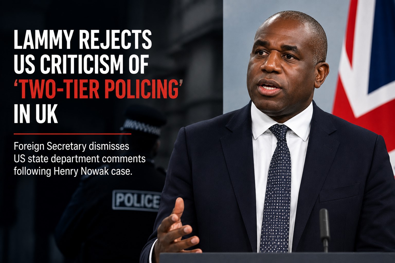 David Lammy Rejects US Criticism of ‘Two-Tier Policing’ Following Henry Nowak Case
