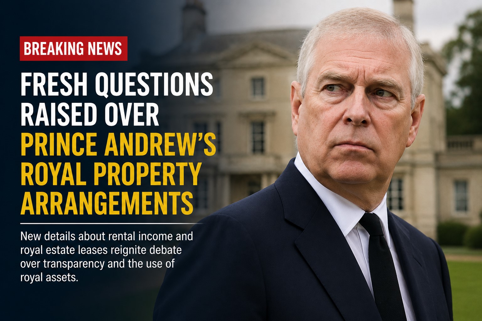 Fresh Questions Raised Over Prince Andrew's Royal Property Arrangements