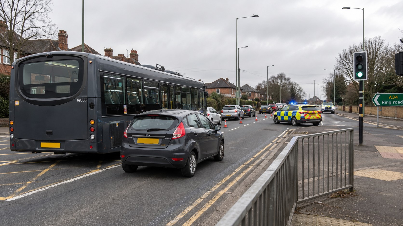 Bus and Car Collision Causes Major Traffic Delays in Breadsall as Police Respond to Incident
