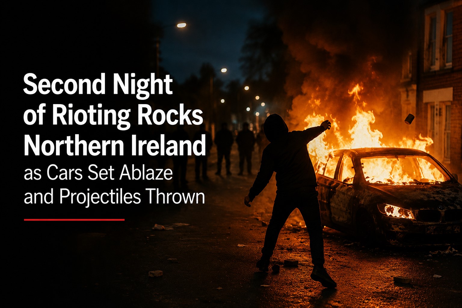 Second Night of Rioting Rocks Northern Ireland as Cars Set Ablaze and Projectiles Thrown