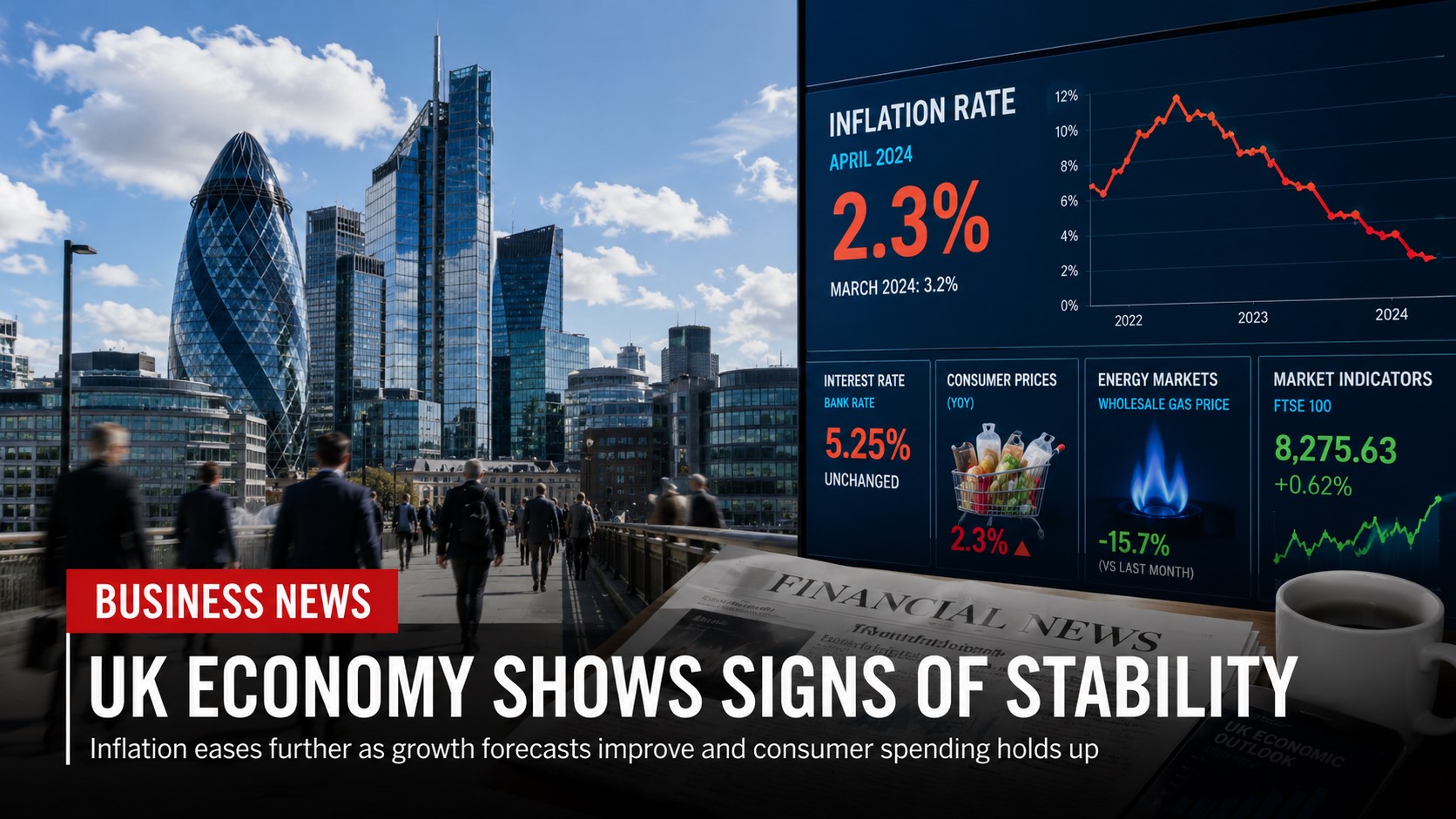 UK Inflation Expected to Remain Below 4% as Food Prices Ease and Energy Risks Persist
