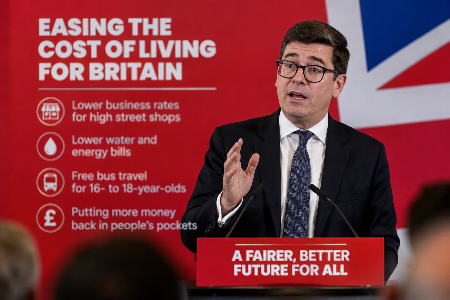 Burnham Pledges Cost-of-Living Relief in Bid for Prime Minister