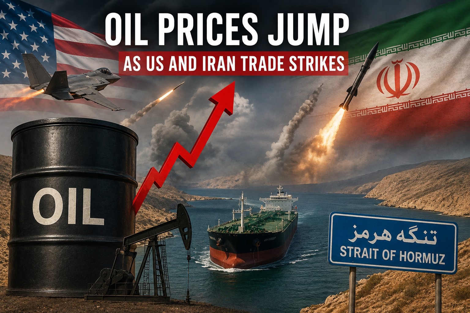 Oil Prices Surge After Fresh US-Iran Military Strikes Spark Middle East Supply Fears