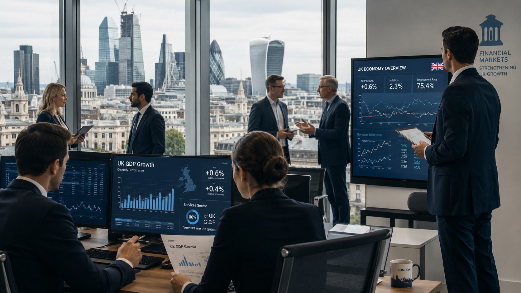 UK Economy Returns to Growth as Services Sector Drives Recovery