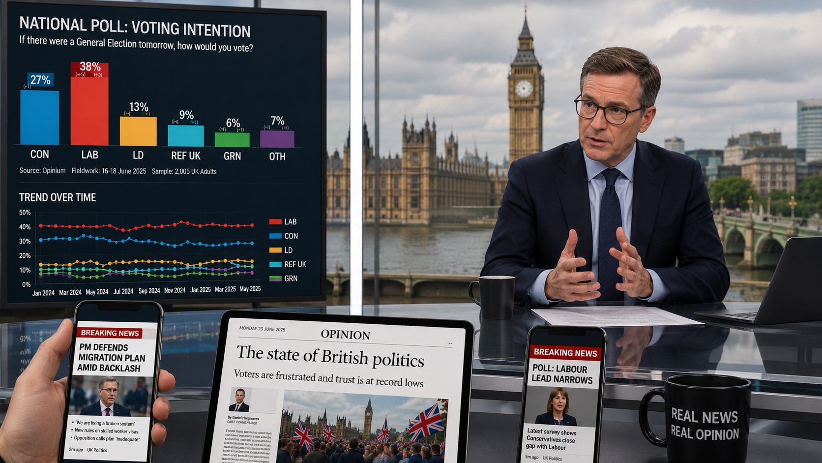 Britain’s New Political Mood: Polls Show Burnham Starts Strong but Public Doubts Remain