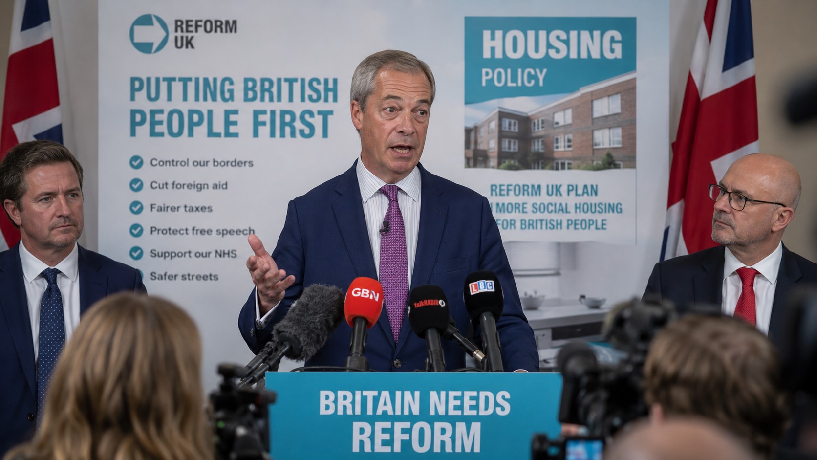 Reform UK Unveils Social Housing Plan as Labour and Tories Hit Back
