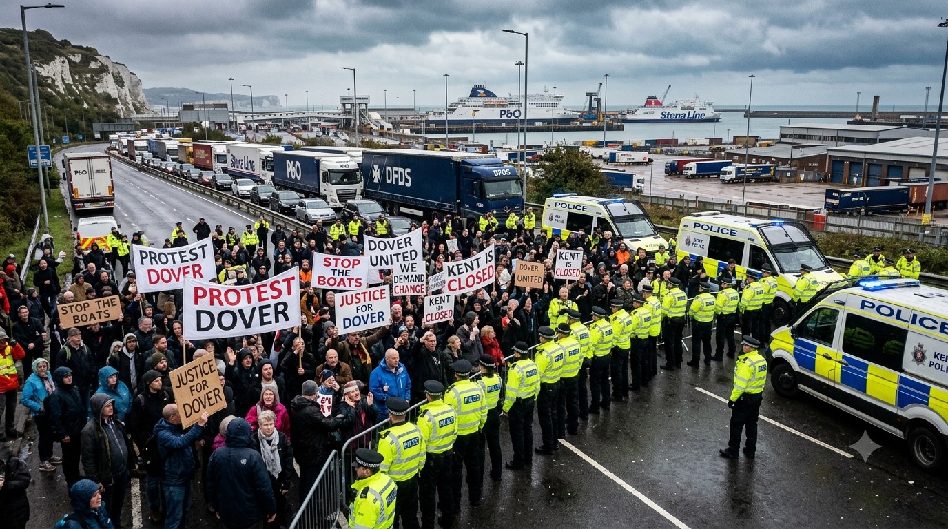 Port of Dover Blocked by Masked Protesters as Ferry Access Disrupted